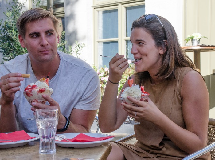 Bruges Ice Cream on a terrace